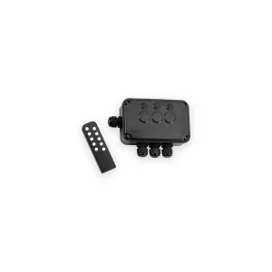Knightsbridge OP663GBK IP66 13A three-gang remote-controlled switch box with remote control