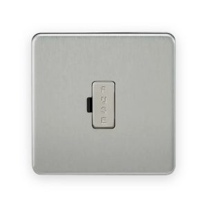 Knightsbridge SF6000BC 13A fused spur unit with fuse carrier, brushed chrome