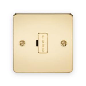 Knightsbridge 13A Fused Spur Unit in Polished Brass