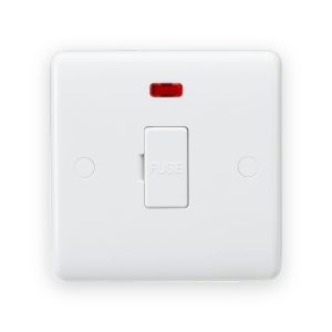 Knightsbridge 13A Fused Spur Unit with Neon and Flex Outlet from Base