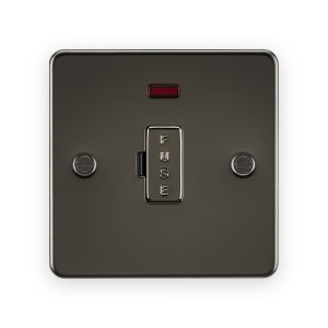 Knightsbridge 13A Fused Spur Unit with Neon in Gunmetal