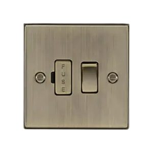 Knightsbridge 13A Switched Fused Spur Unit - Antique Brass