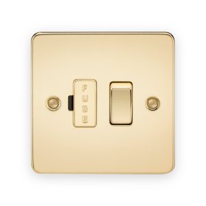 Knightsbridge 13A Switched Fused Spur Unit in Polished Brass