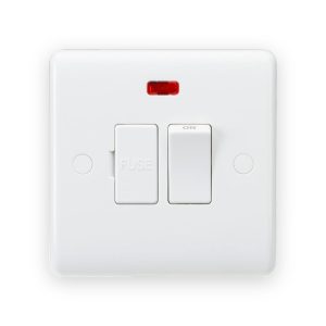 Knightsbridge 13A Switched Fused Spur Unit with Neon and Flex Outlet from Base
