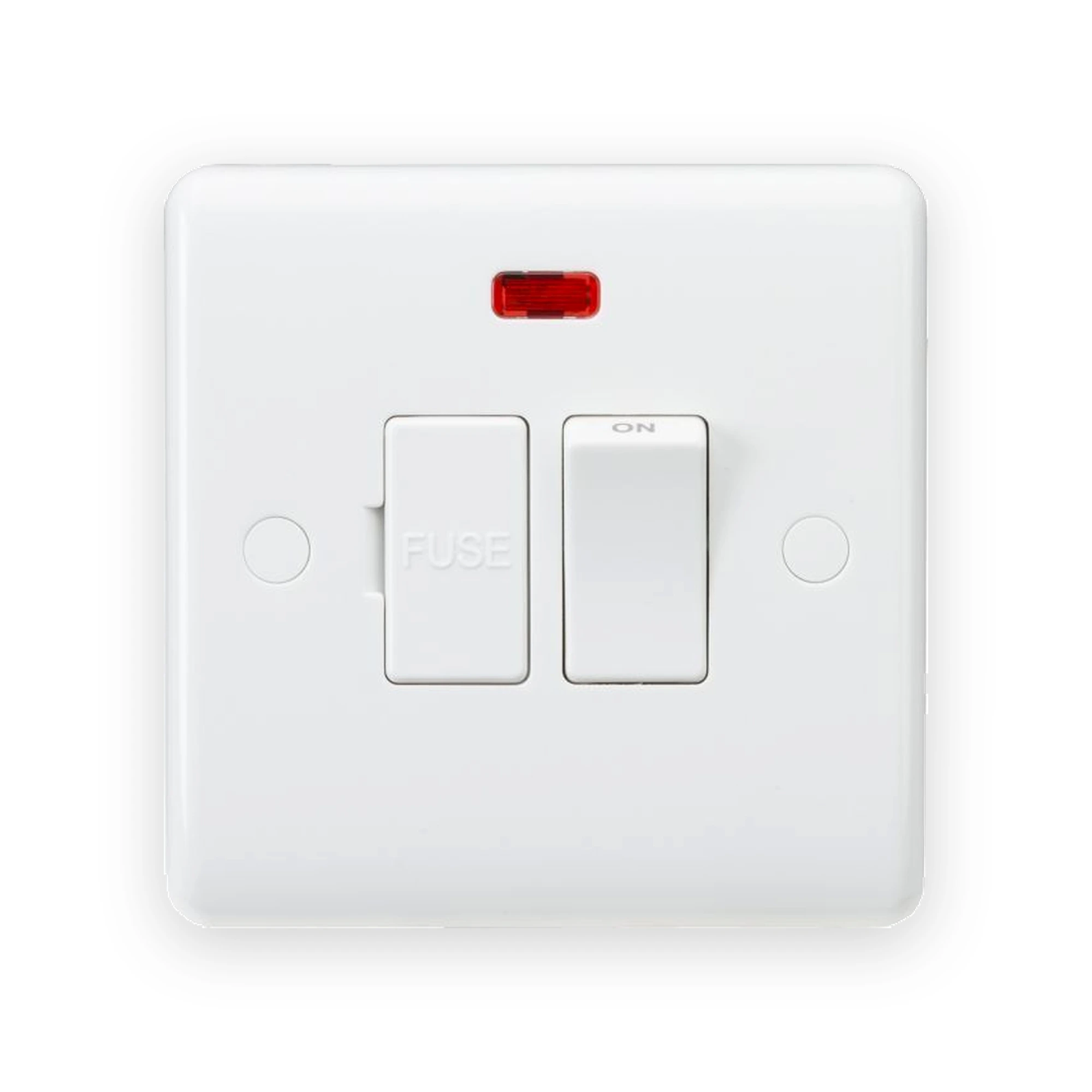 Knightsbridge 13A Switched Fused Spur Unit with Neon and Flex Outlet from Base