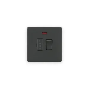 Knightsbridge 13A Switched Fused Spur Unit with Neon - Anthracite