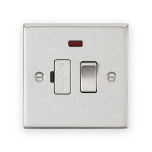 Knightsbridge 13A Switched Fused Spur Unit With Neon - Brushed Chrome
