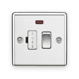Knightsbridge 13A Switched Fused Spur Unit with Neon - Polished Chrome
