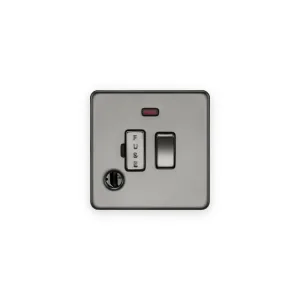 Knightsbridge SF6300FBN black nickel switched fused spur with red neon and flex outlet