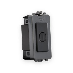 Knightsbridge 1G 1-Way 10-200W (10-100W LED) Trailing Edge Dimmer (Press Type) - Anthracite