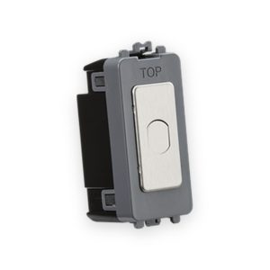 Knightsbridge 1G 1-Way 10-200W (10-100W LED) Trailing Edge Dimmer (Press Type) - Brushed Chrome