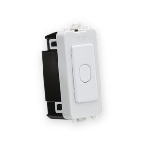 Knightsbridge 1G 1-Way 10-200W (10-100W LED) Trailing Edge Dimmer (Press Type) - Matt White