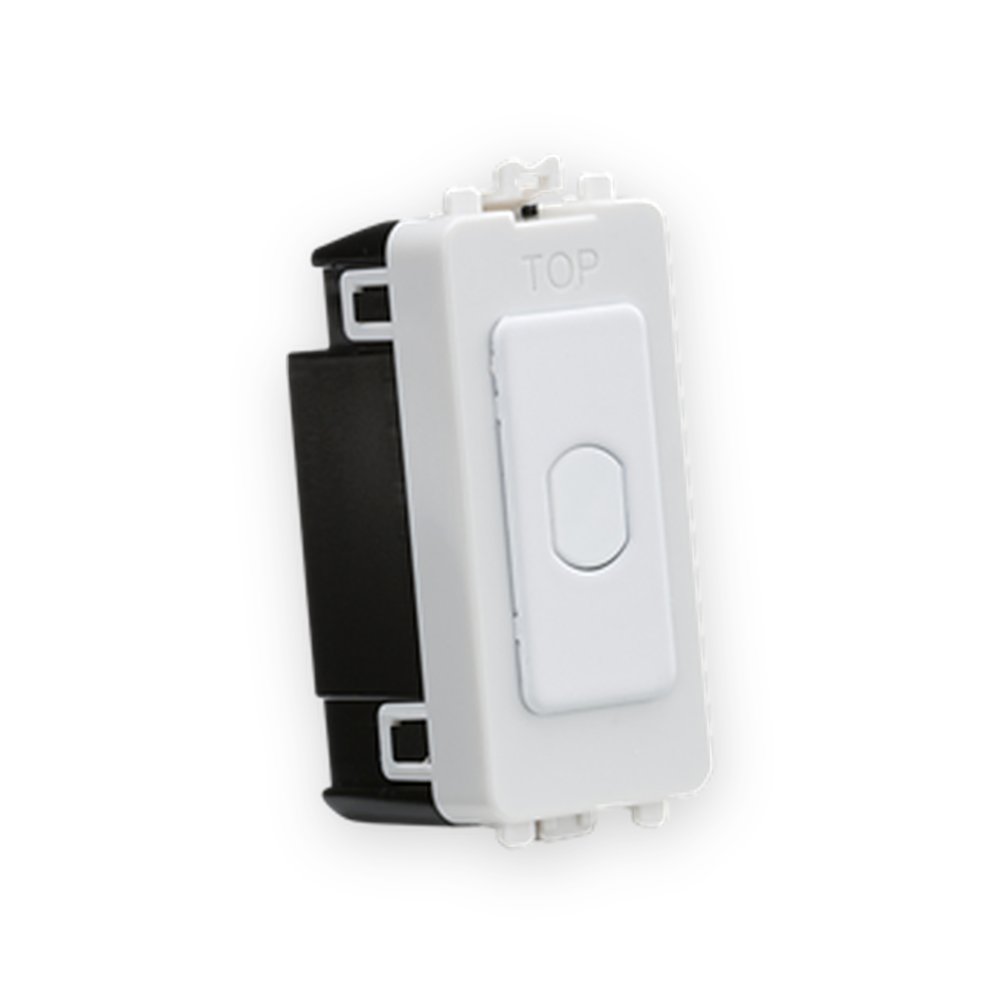 knightsbridge-1g-1-way-10-200w-10-100w-led-trailing-edge-dimmer-press-type-matt-white-gdm014mw Knightsbridge 1G 1-Way 10-200W (10-100W LED) Trailing Edge Dimmer (Press Type) - Matt White