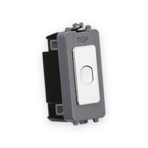 Knightsbridge 1G 1-Way 10-200W (10-100W LED) Trailing Edge Dimmer (Press Type) - Polished Chrome