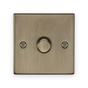 Knightsbridge 1G 2-Way 10-200W (5-150W LED) Intelligent Dimmer - Antique Brass