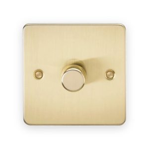 Knightsbridge 1G 2-Way 10-200W (5-150W LED) Intelligent Dimmer - Brushed Brass