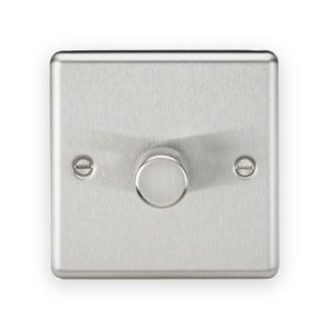 Knightsbridge 1G 2-way 10-200W (5-150W LED) Intelligent dimmer - Brushed Chrome
