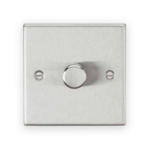 Knightsbridge 1G 2-way 10-200W (5-150W LED) Intelligent dimmer - Brushed Chrome