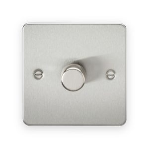 Knightsbridge 1G 2-way 10-200W (5-150W LED) Intelligent dimmer - Brushed Chrome
