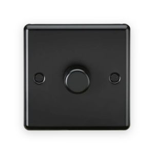 Knightsbridge 1G 2 Way 10-200W (5-150W LED) Intelligent Dimmer - Matt Black