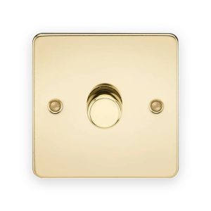 Knightsbridge 1G 2-Way 10-200W (5-150W LED) Intelligent Dimmer - Polished Brass
