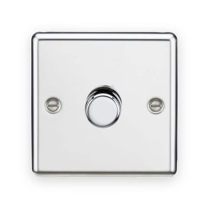 Knightsbridge 1G 2-way 10-200W (5-150W LED) Intelligent Dimmer - Polished Chrome