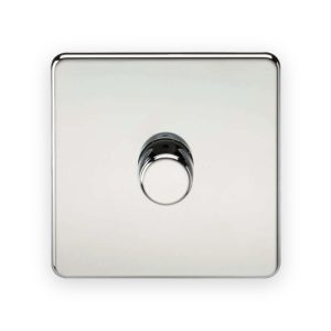 Knightsbridge 1G 2-Way 10-200W (5-150W LED) Intelligent Dimmer - Polished Chrome
