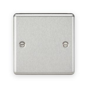 Knightsbridge 1G Blanking Plate - Brushed Chrome
