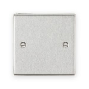 Knightsbridge 1G Blanking Plate - Brushed Chrome