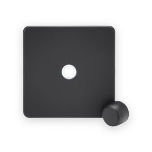 Knightsbridge 1G Dimmer Plate with Matching Metal Dimmer Cap - Anthracite