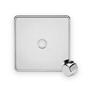 Knightsbridge 1G Dimmer Plate With Matching Metal Dimmer Cap - Polished Chrome