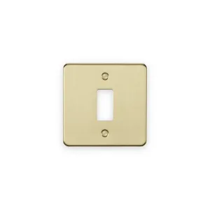 Knightsbridge GDFP001BB brushed brass 1 gang grid faceplate with 1 module openings and 2 fixing screws