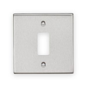 Knightsbridge 1G Grid Faceplate - Brushed Chrome