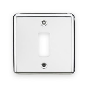 Knightsbridge 1G Grid Faceplate - Rounded Edge Polished Chrome