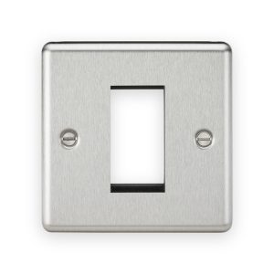 Knightsbridge 1G Modular Faceplate in Brushed Chrome