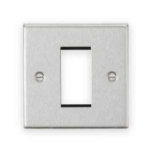 Knightsbridge 1G Modular Faceplate - Brushed Chrome - CS1GBC