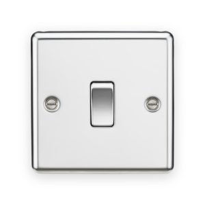 Knightsbridge 20A 1G DP Switch - Polished Chrome