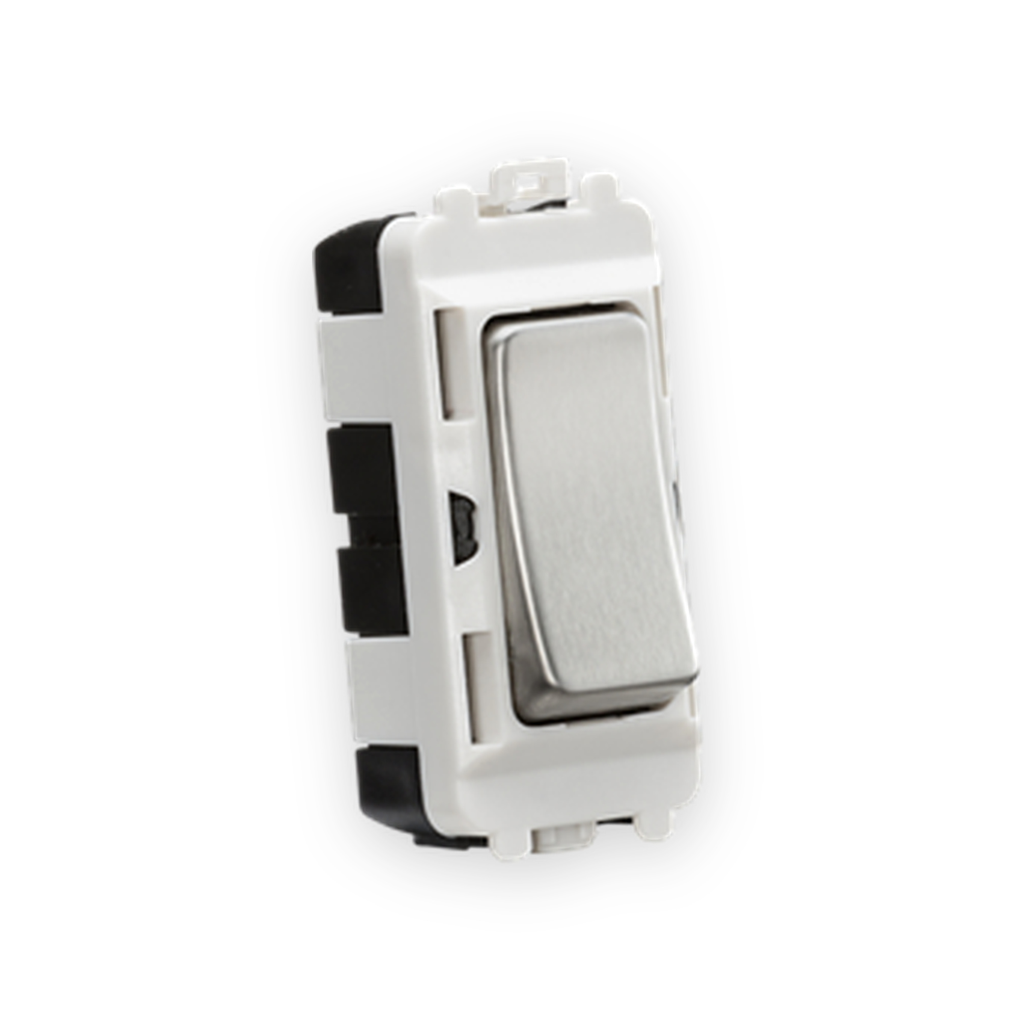 knightsbridge-20ax-2-way-sp-module-centre-off-brushed-chrome-gdm004bc Knightsbridge 20AX 2 Way SP Module (Centre Off )- Brushed Chrome