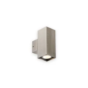Knightsbridge 230V 2x35W max. GU10 Stainless Steel Wall Light
