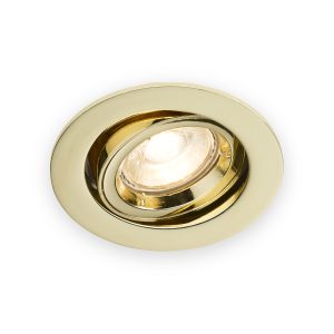 Knightsbridge 230V GU10 Brass Recessed Tilt Twist & Lock Downlight