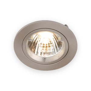 Knightsbridge 230V GU10 Brushed Chrome Recessed Fixed Twist & Lock Downlight