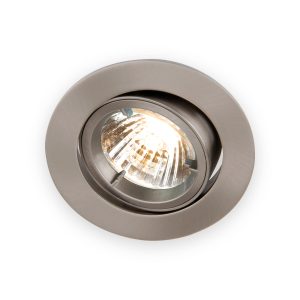 Knightsbridge 230V GU10 Brushed Chrome Recessed Tilt Twist & Lock Downlight