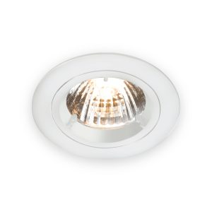 Knightsbridge 230V GU10 White Recessed Fixed Twist & Lock Downlight