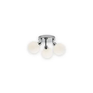 Knightsbridge 230V IP44 G9 Triple Spotlight With Frosted Glass - Chrome
