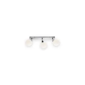 Knightsbridge BA01B3C chrome triple bar G9 spotlight with three round frosted glass shades
