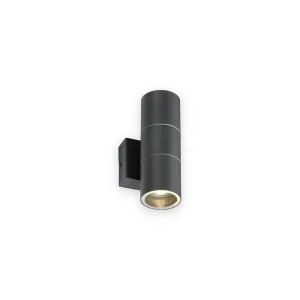 Knightsbridge 230V IP54 GU10 Up and Down Wall Light - Anthracite