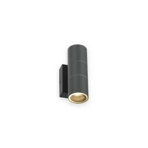 Knightsbridge 230V IP54 GU10 Up and Down Wall Light with Photocell Sensor - Anthracite
