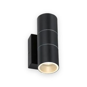 Knightsbridge 230V IP54 GU10 Up And Down Wall Light With Photocell Sensor - Black
