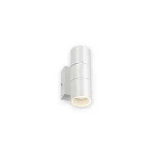 Knightsbridge 230V IP54 GU10 Up and Down Wall Light with Photocell Sensor - White