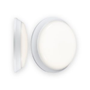 Knightsbridge white LED bulkhead, front and side views